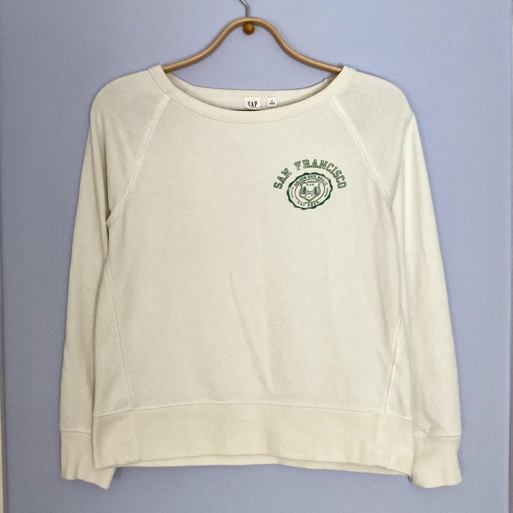 SAN FRANCISCO CREWNECK Cute White Lightweight Sweatshirt